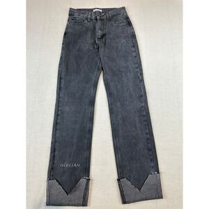 HÈRLIAN | Grey Turned-Up Jeans Straight Leg | Women's S